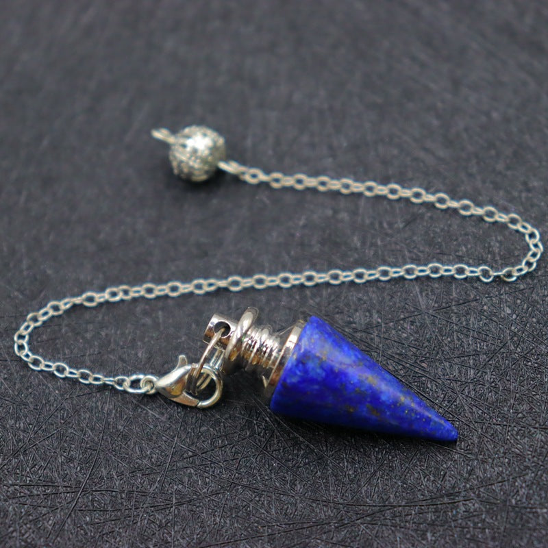 Column Pendulum Chain Natural Crystal Hexagonal Cone Pendants