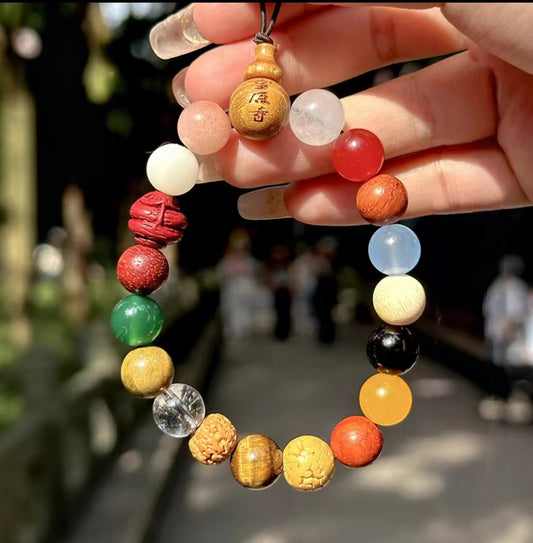 Bodhi Seeds Temple Wooden Prayer Beads Bracelet