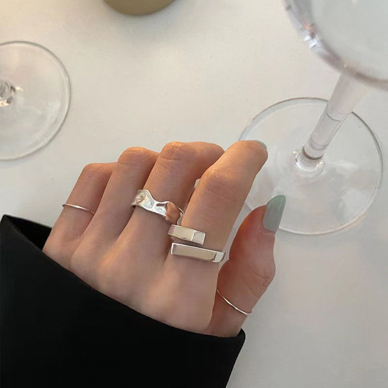 Two Pieces Vintage Open-end Adjustable Index Finger Female Hip Hop Ring