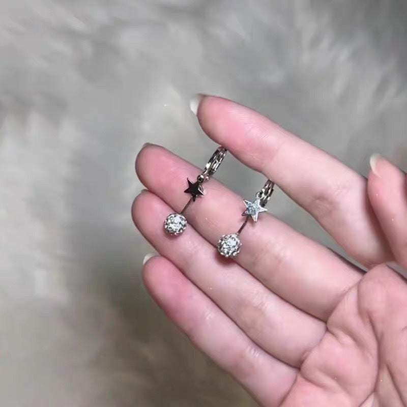 Women's Star Sparkling Zircon Refined Drop Dainty Clips Ear Buckle