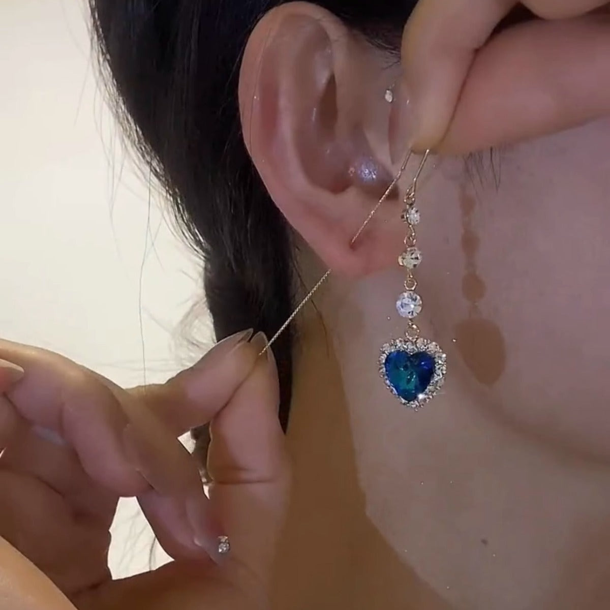 Opal Tassel Tide Chain Super Fairy Long Ear Line