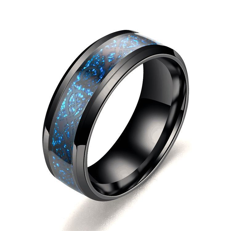 Men's Ornament Titanium Steel Stainless Dragon Pattern Rings