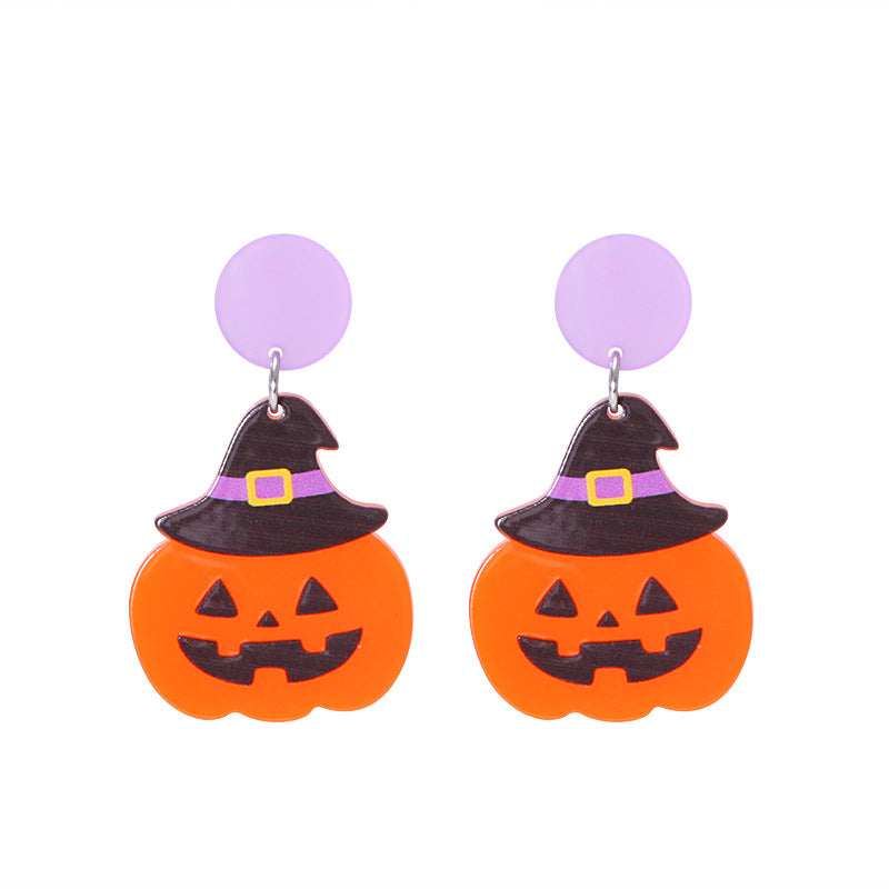 Creative Halloween Series Cartoon Funny Fun Acrylic Plate Earrings