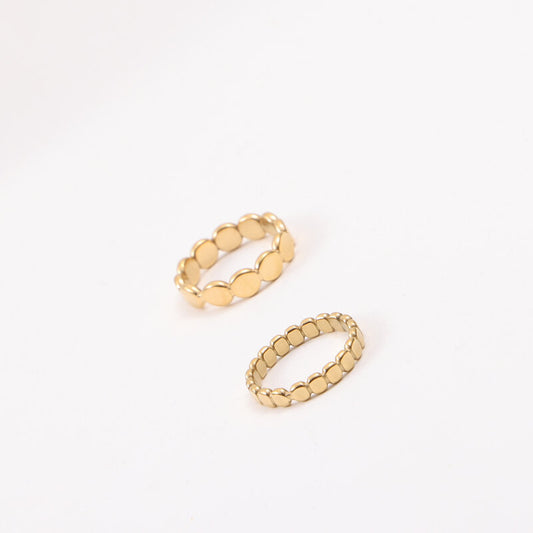 Flat Beads Titanium Steel Gold Plating Rings