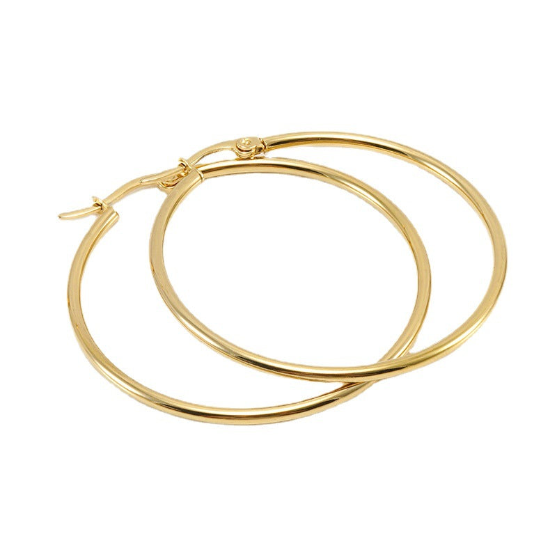 Women's Stainless Steel Round Buckle For Fashion Simple Ear Line