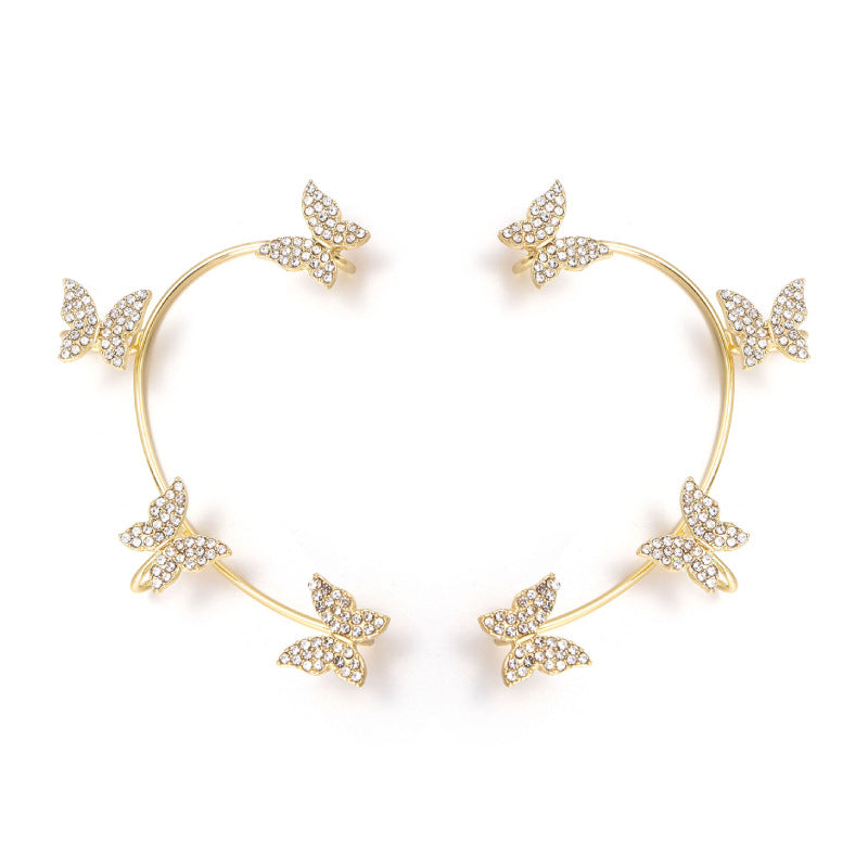 Zircon Butterfly Surrounding Adjustable Ear Female No Stud Earrings