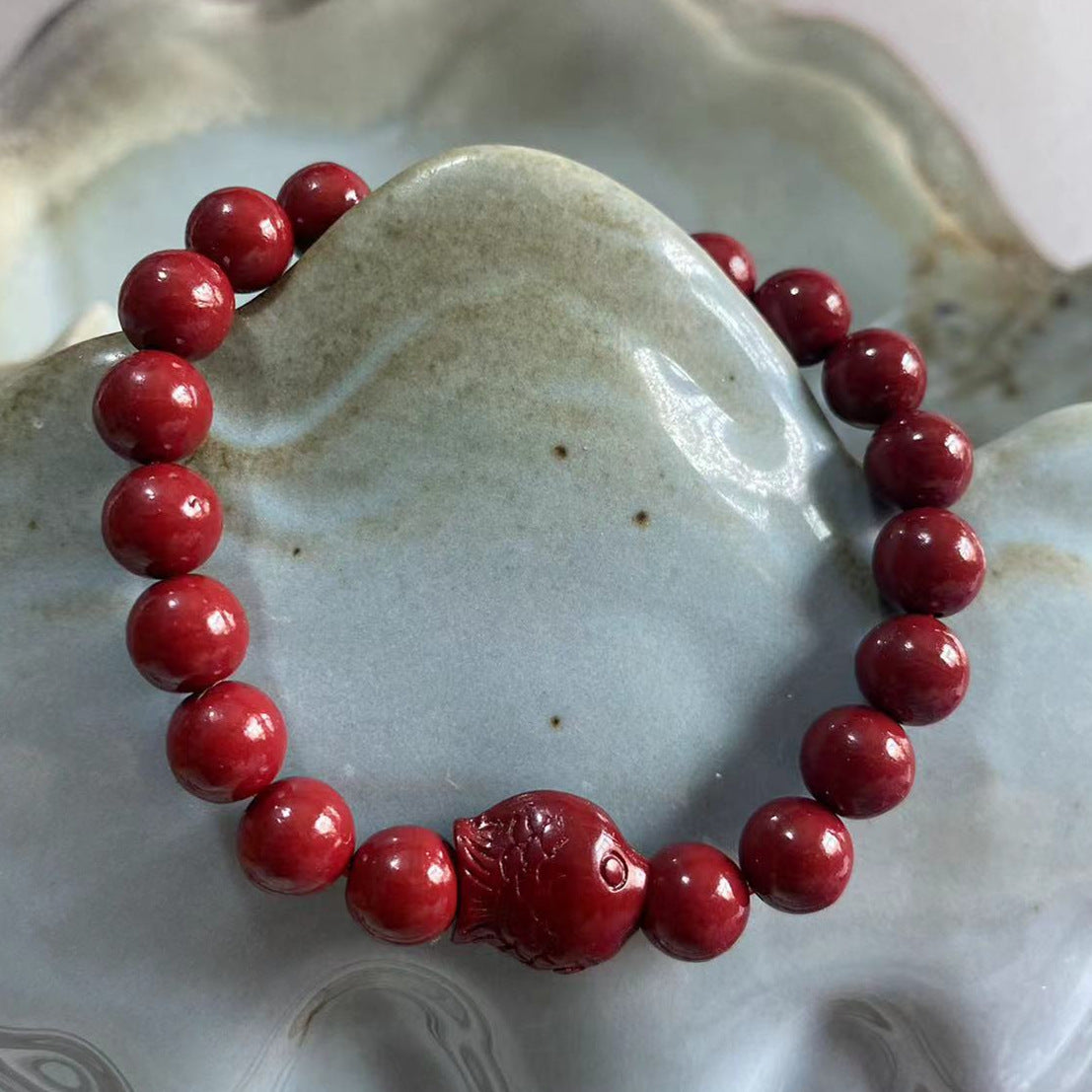 Binding Imitation Cinnabar National Style Grain Bracelet