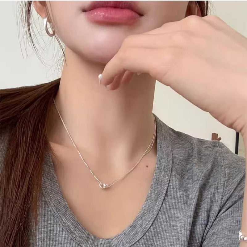 Women's Simple Buckle Design Clavicle Chain Necklace