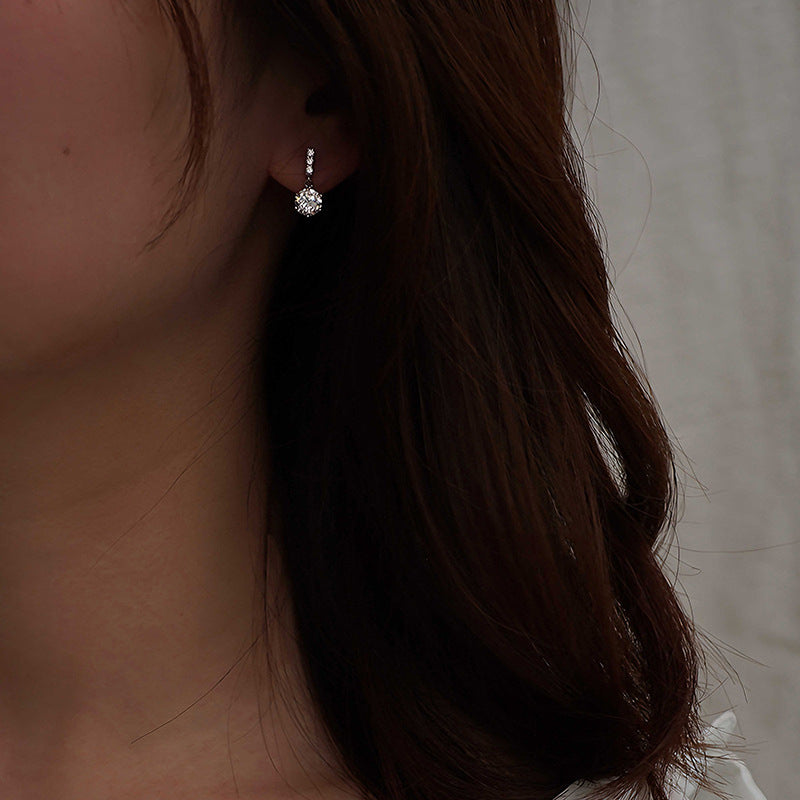 Women's Sterling Sier Flash Gang Drill For Personality Affordable Luxury High-grade Earrings