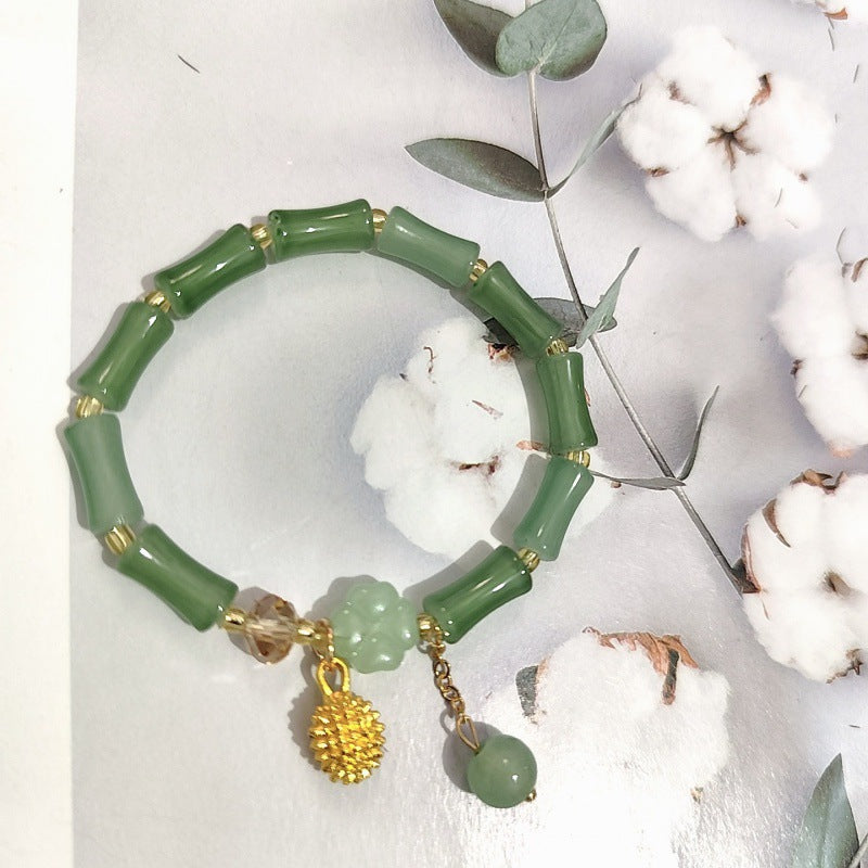 Aventurine Peace Buckle Bamboo Fresh Chinese Style Clover Bracelets