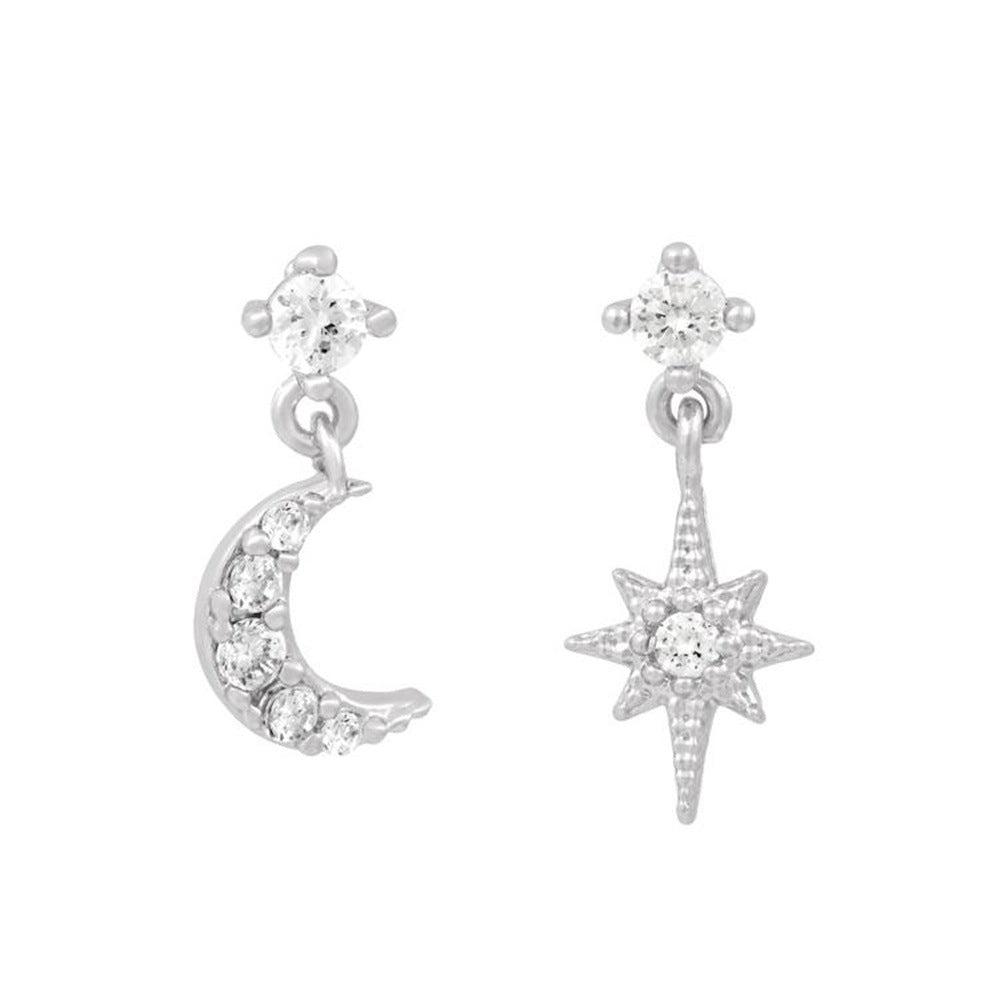 Moon The Stars Asymmetric Ear Real Rings