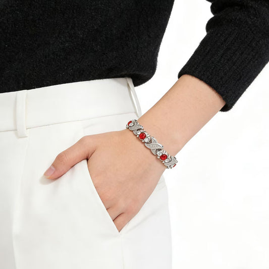Women's Adjustable Leaves Magnet Alloy Diamond Fashion Bracelets