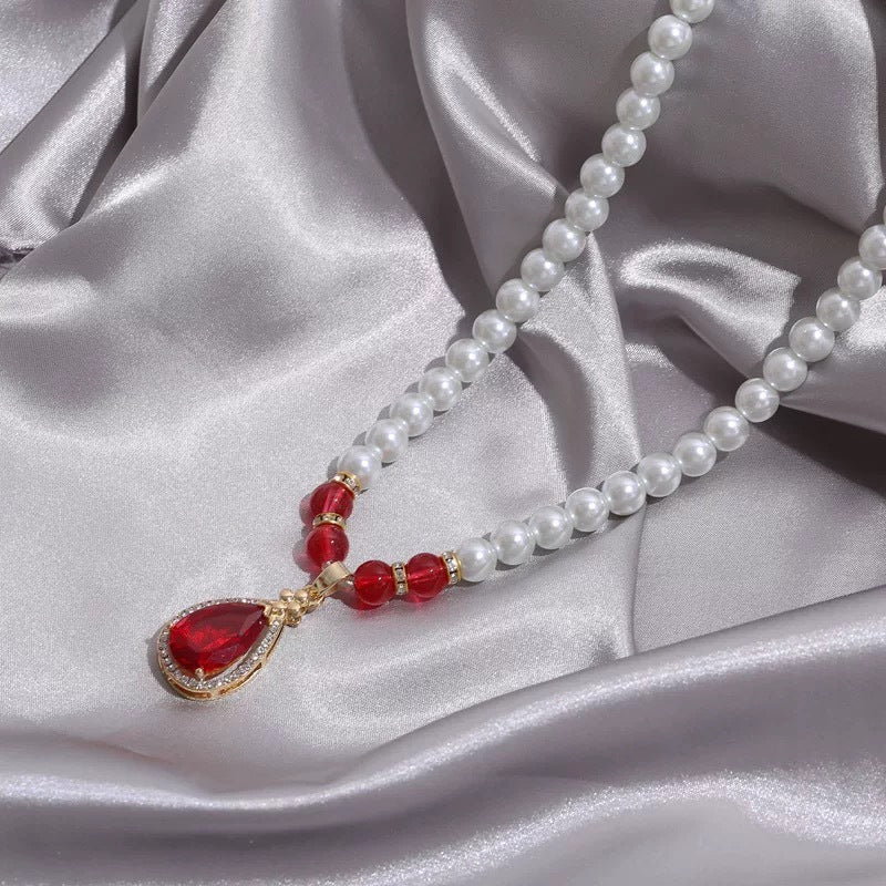 With Hearts Pink Beads High-grade Niche Affordable Luxury Style Stylish Necklace