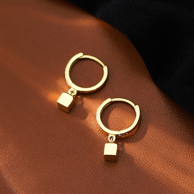 Women's Square Ear Clip Simple Fashion Cold Style Special Stud Earrings