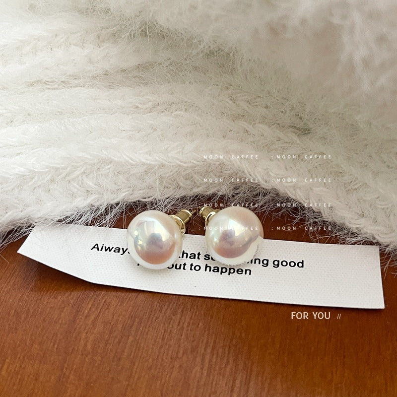 Women's Steamed Bread Mabe Pearl For French Style Earrings