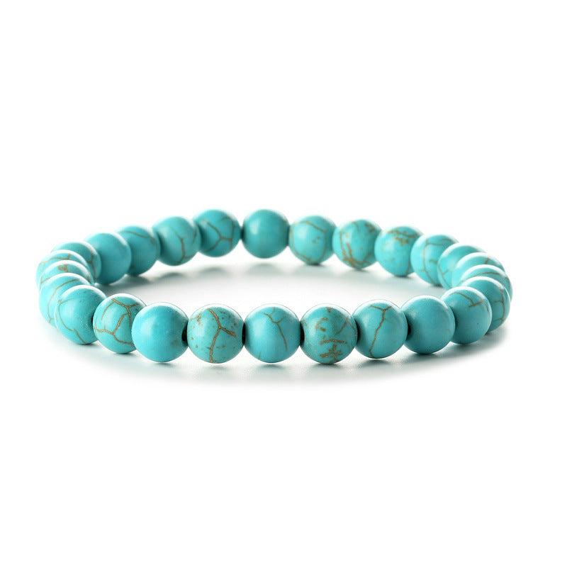 Natural Stone Turquoise Agate Bead Volcanic Frosted Bracelets