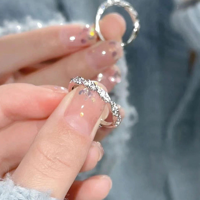 Open Adjustable Female Twist Winding Index Finger Simple Light Luxury Ring