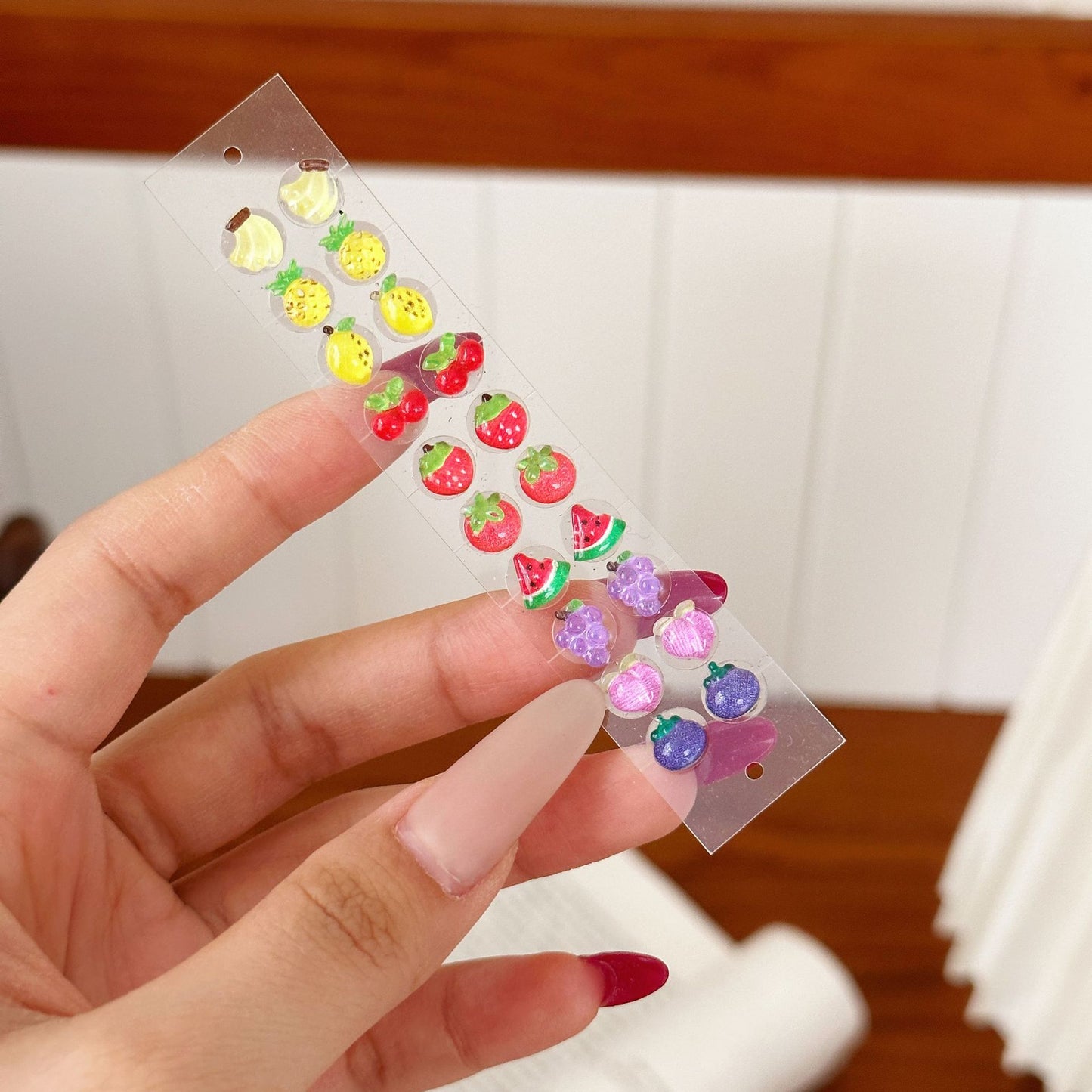 Fashion Auricular Point Sticker Crystal Ear Patch Bead Massage Stress Earrings