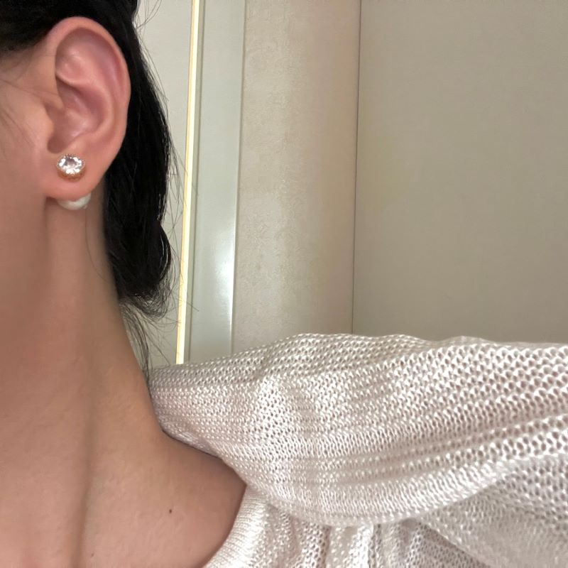 Women's Diamond Large Small Pearls High-grade Mild Luxury Retro Ear Style Stud Earrings