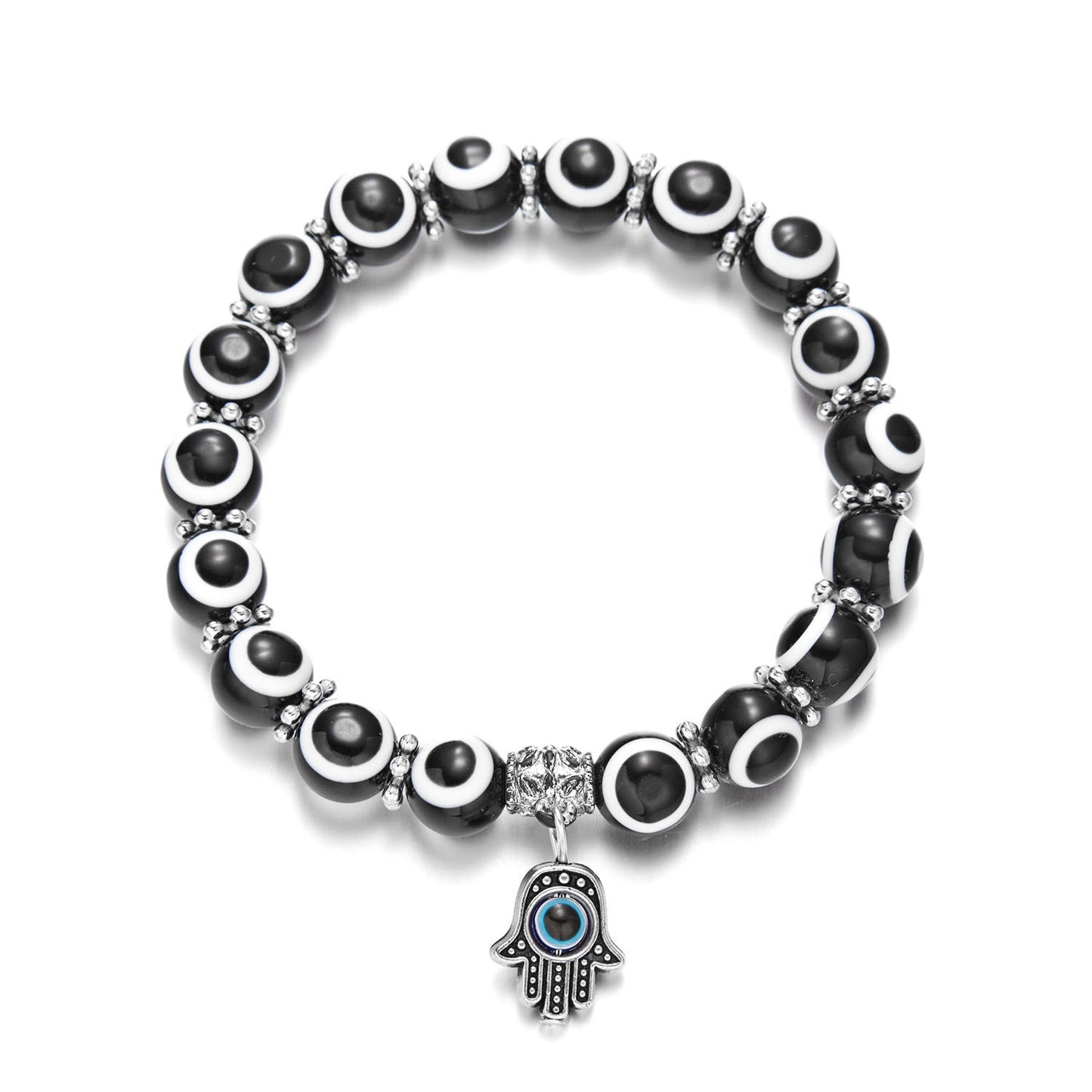 Fashion Creative Palm Eyes Devil's Eye Elastic Beaded Bracelets