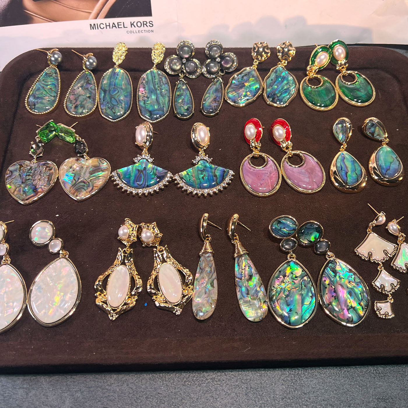 Women's Abalone Shell Series Gold Plated Environmental Protection Fashion French High-grade Earrings