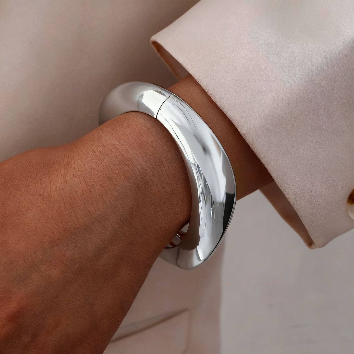 Leaves Glossy Irregular With Personality Stripes Bracelets