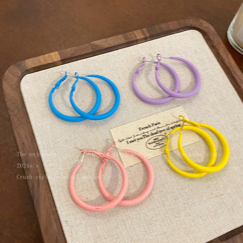 Women's Dopamine Color Ear High-grade Yellow Seaside Vacation Style Earrings