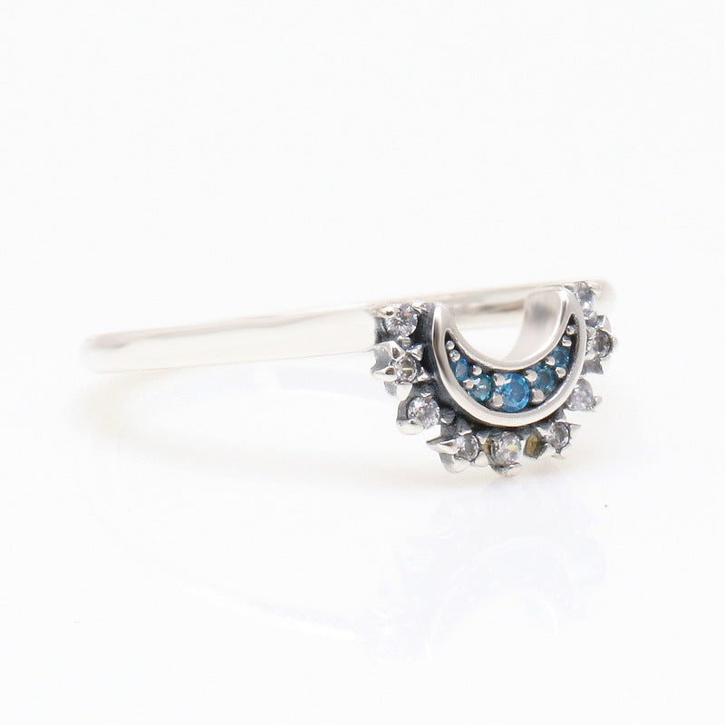 Plated Shining Blue Moon Affordable Luxury Rings