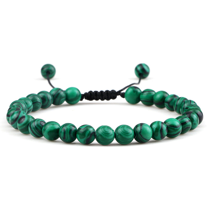 Fashion Haematite Beaded Turquoise Braided Rope Bracelet