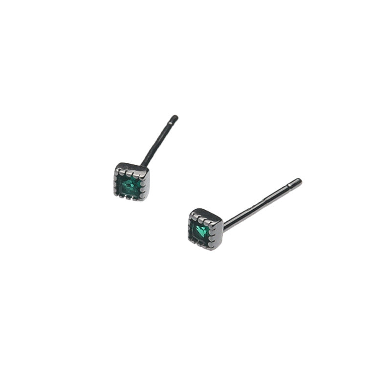 Small Ear Bar Single Elegant Geometric Square Personality High Sense Stud Earrings