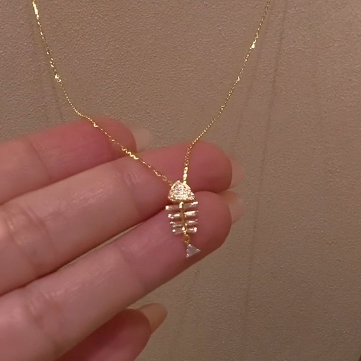 Women's Fish For Light Luxury Minority High-grade Gold Fishbone Pendants