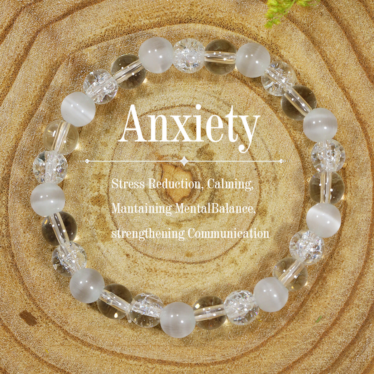 Tigereye Natural Stone Beaded Crystal Unisex Bracelet