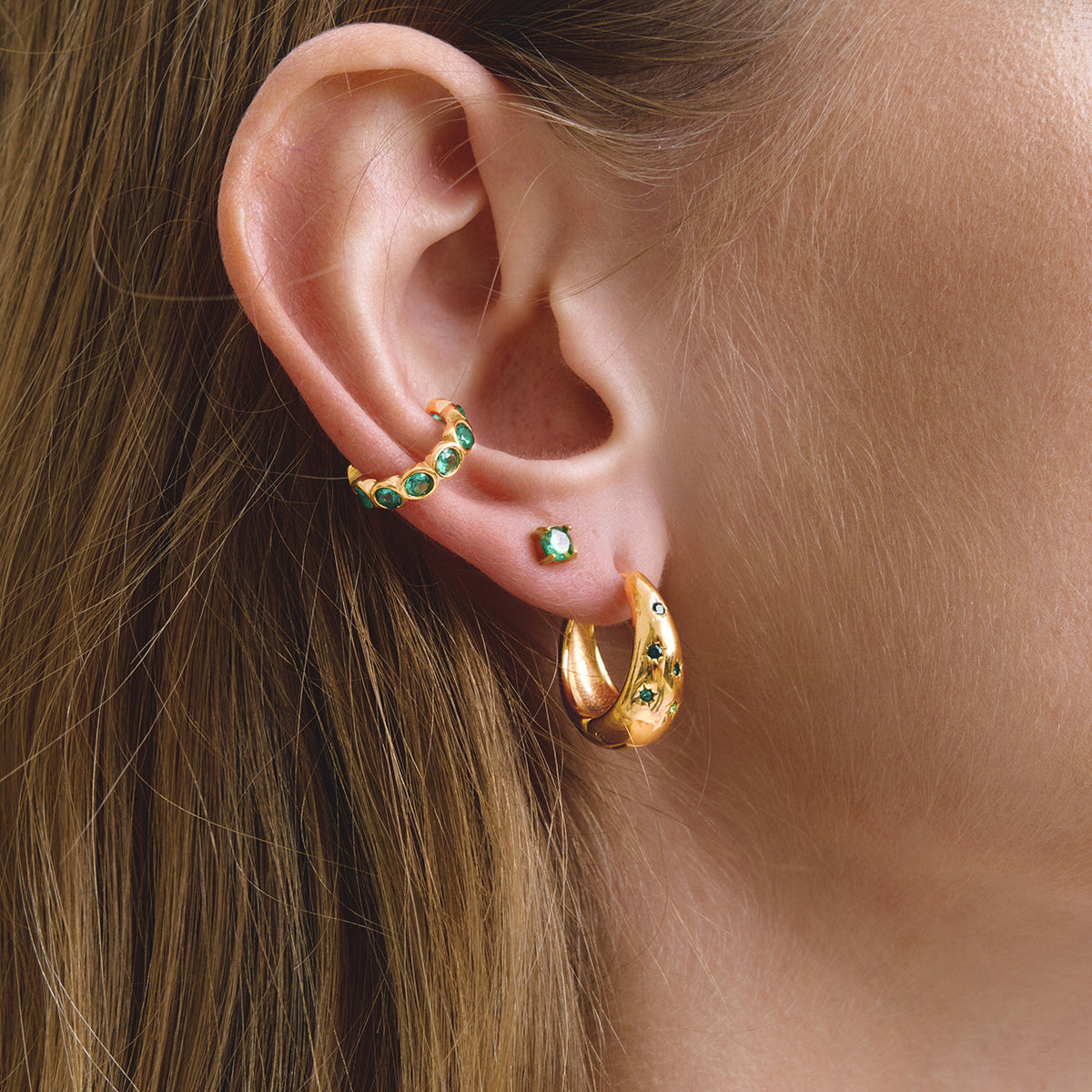 Ear Light Luxury High-grade Vacation Style Zircon Rings