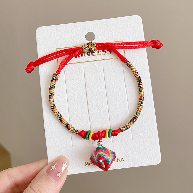 Small Gift Tassel Adjustable Red Rope Dragon Boat Festival Bracelet