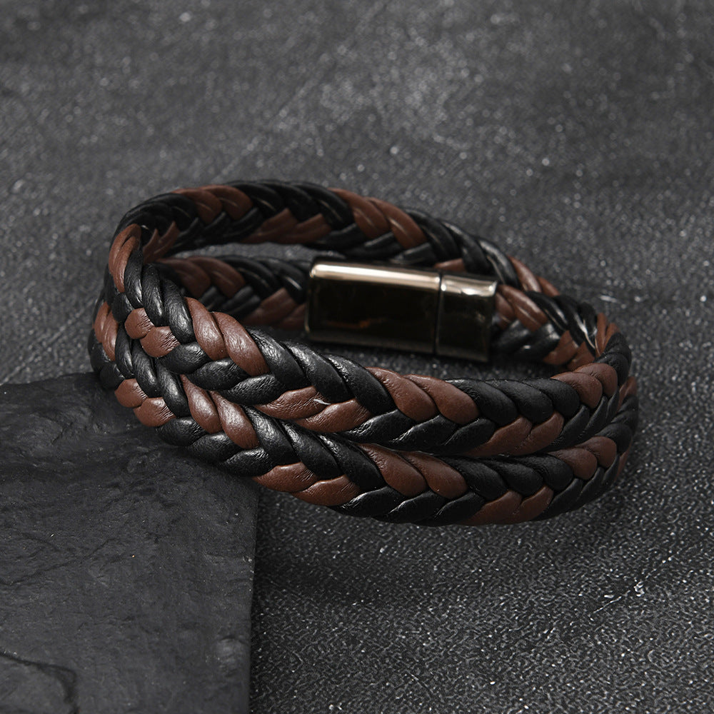 Women's & Men's Simple Fashion Couple Electroplated Steel Magnetic Bracelet