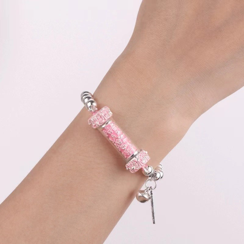 Thai Amulets Pink Lipstick Female Vintage Sier Simple Bracelets