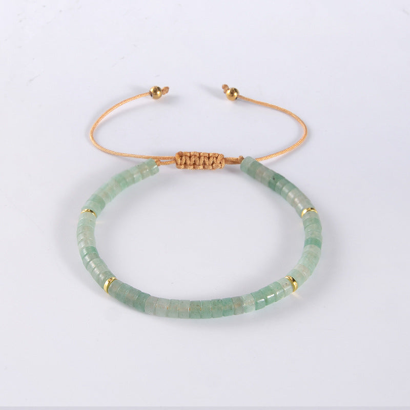 Natural Stone Spacer Beads Beaded Weave Boho Bracelet