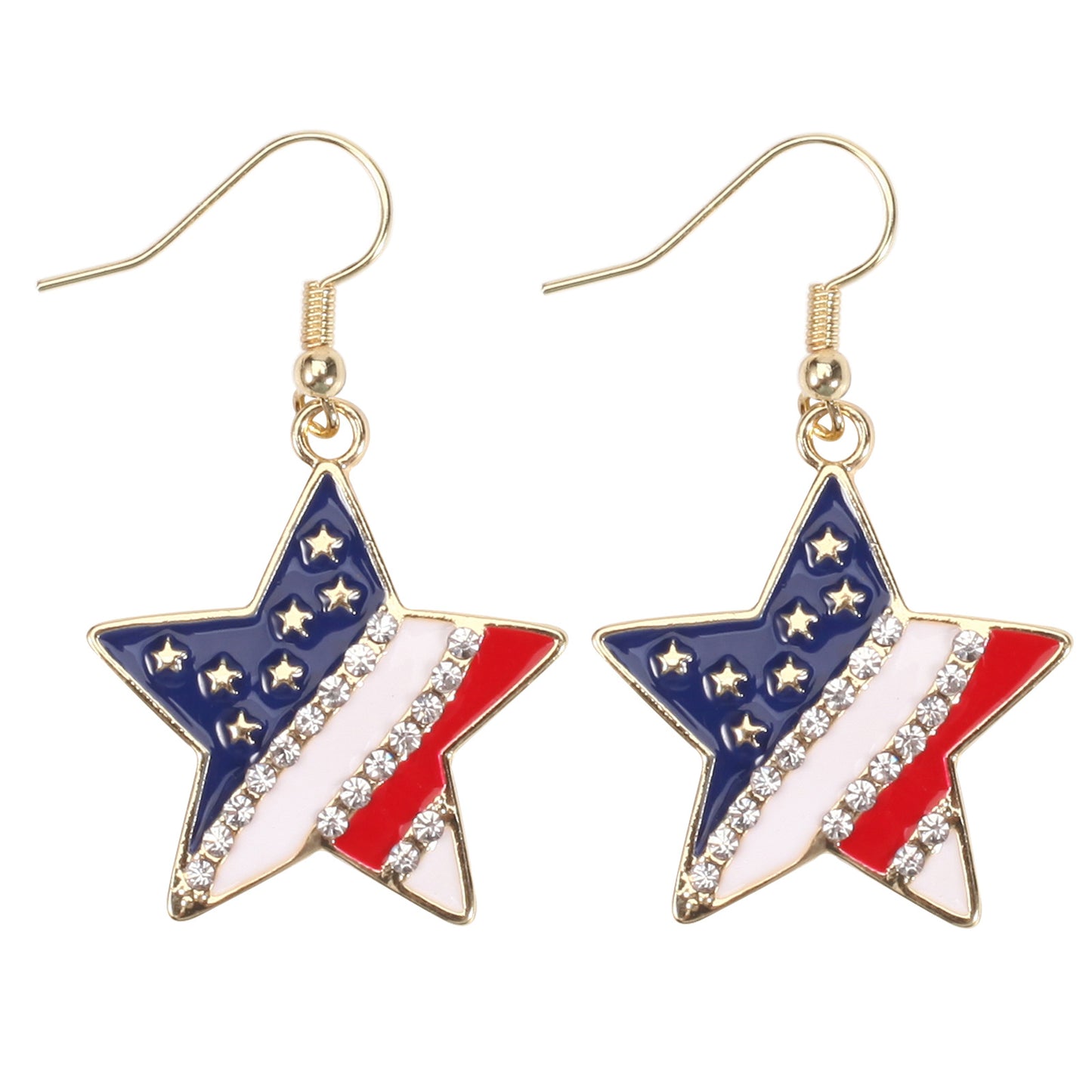 July Flag Independence Day War Veterans Earrings