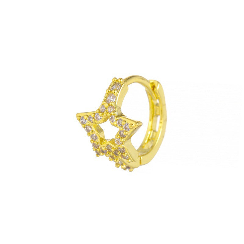 Micro Inlaid Zircon Clip Female Creative Rings