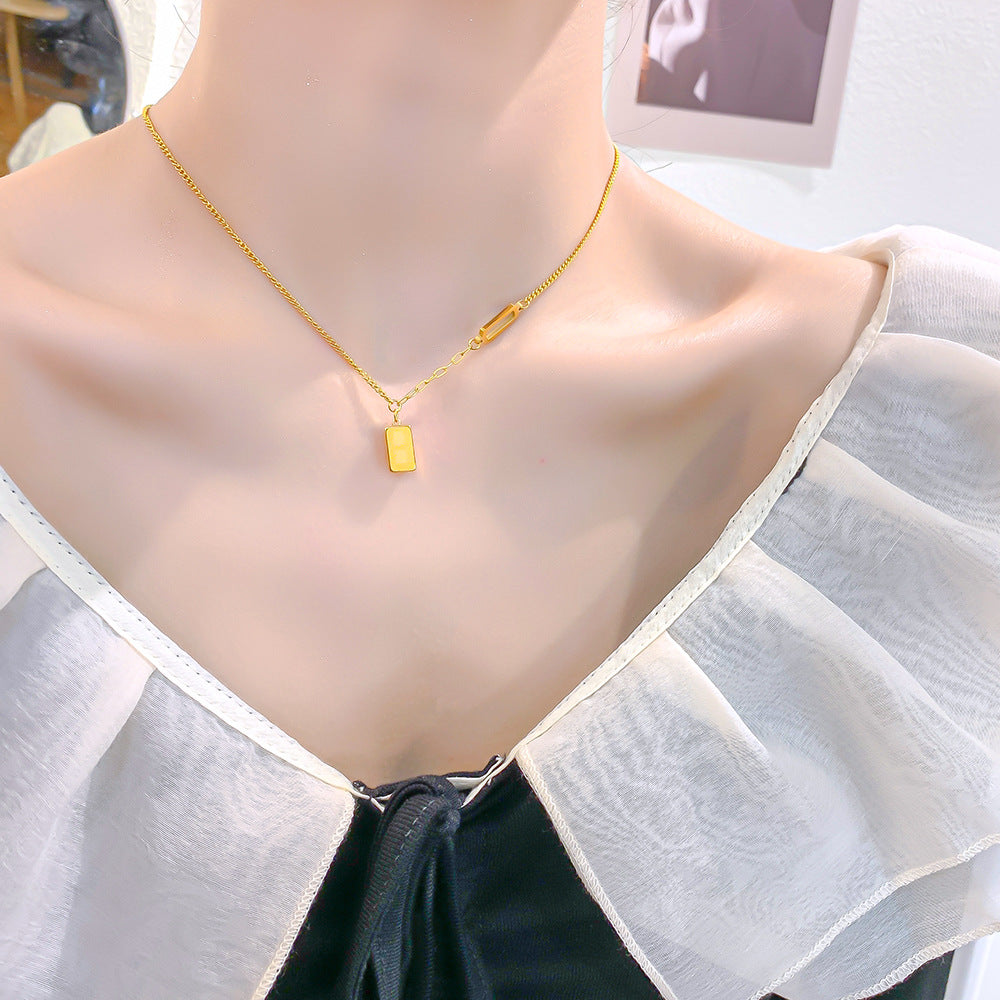 Women's Rich Titanium Steel Light Luxury Stitching Clavicle Necklaces