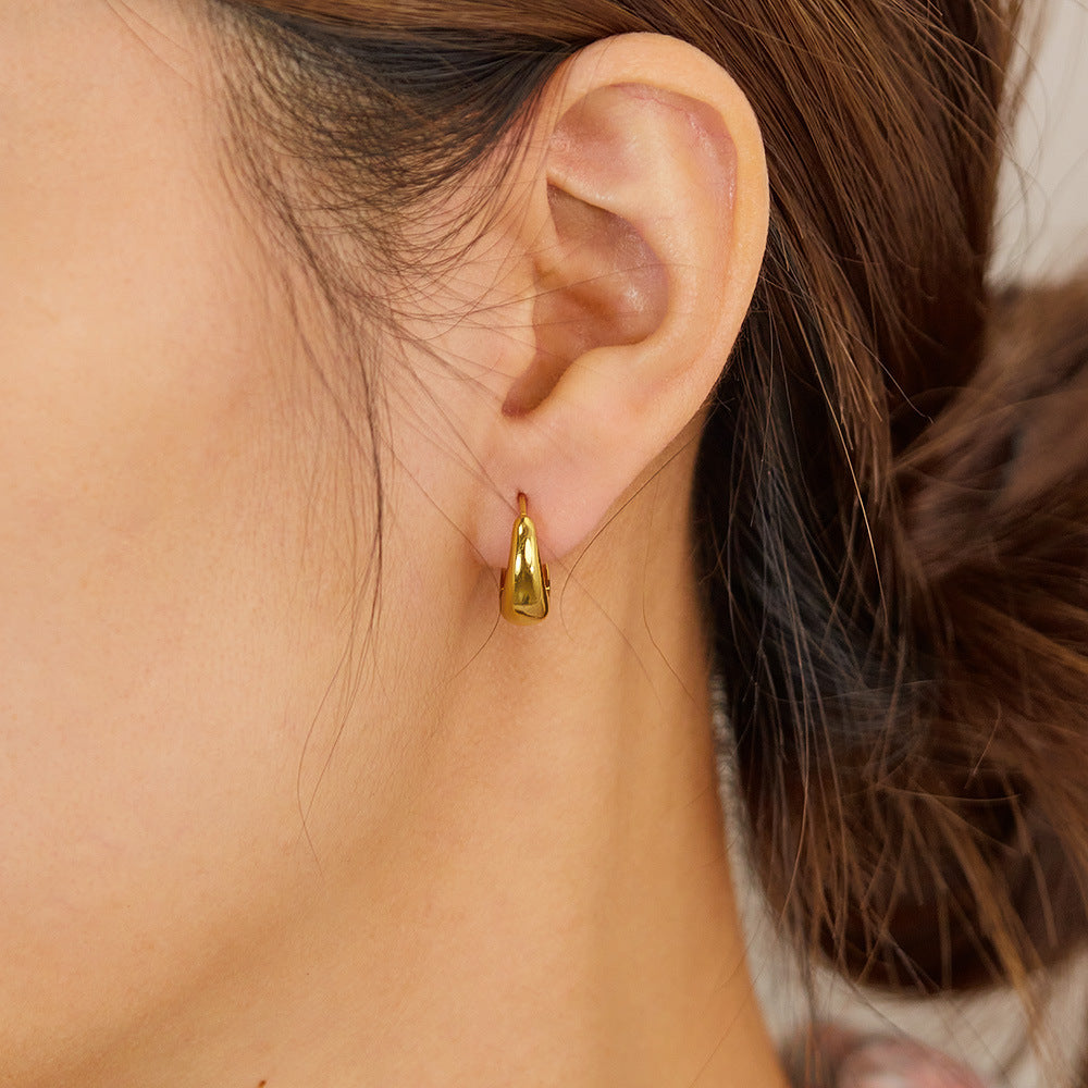 Women's Stainless Steel Fashionable Simple Elegant Circle Light Luxury Earrings