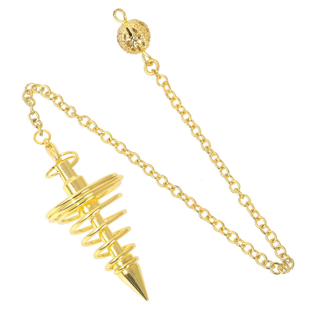 Copper Metal Spiral Cone Spirit Pendulum Pendants