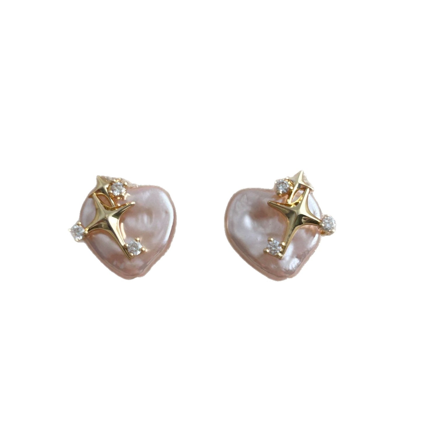Women's High Sense Asterism Heart Pearl Simple Personality Fashion Earrings