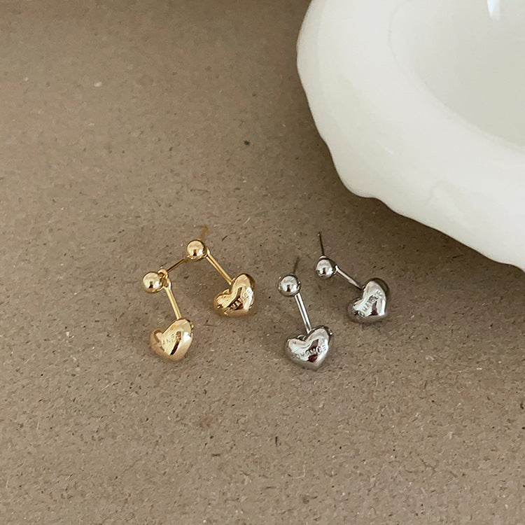 Women's For Metal Heart Design Sense Niche Simple Personalized Earrings