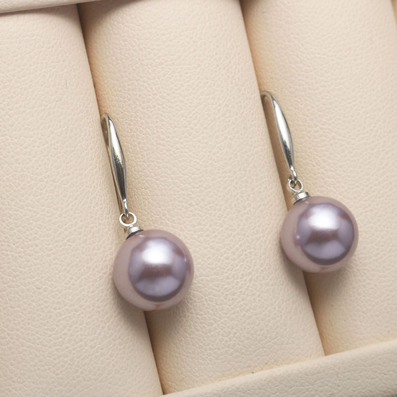 Artificial Pearl Lady Temperament Perfect Circle Pearls Earrings