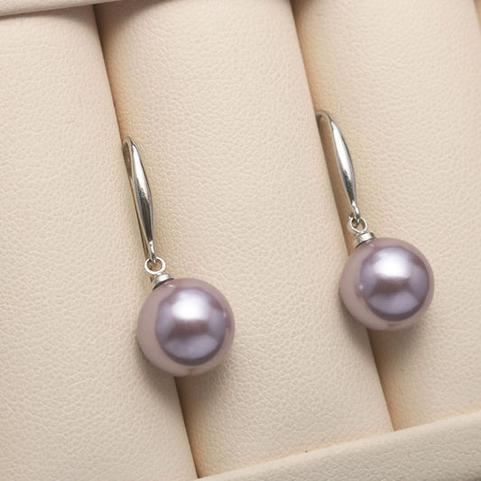 Artificial Pearl Lady Temperament Perfect Circle Pearls Earrings