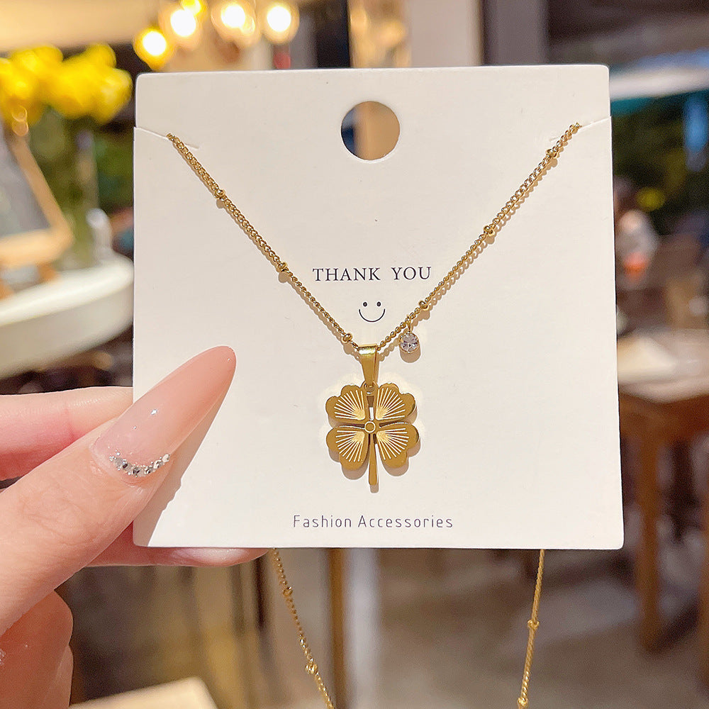 Female Summer Temperament Wild Titanium Steel Clavicle Necklaces