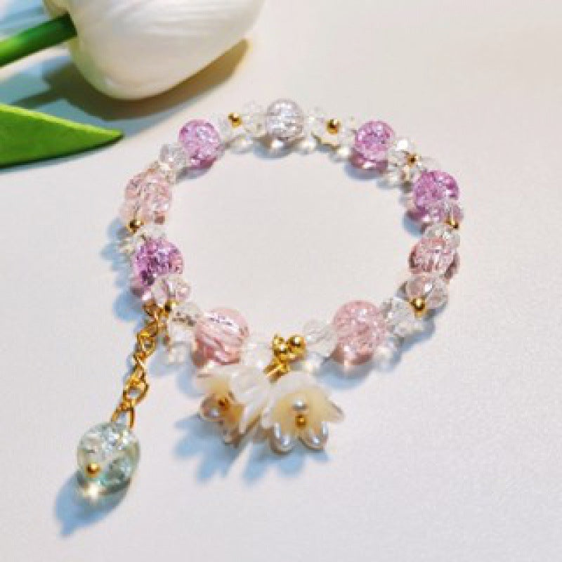 Female Aquamarine Gray Moonlight Natural Crystal Bracelet