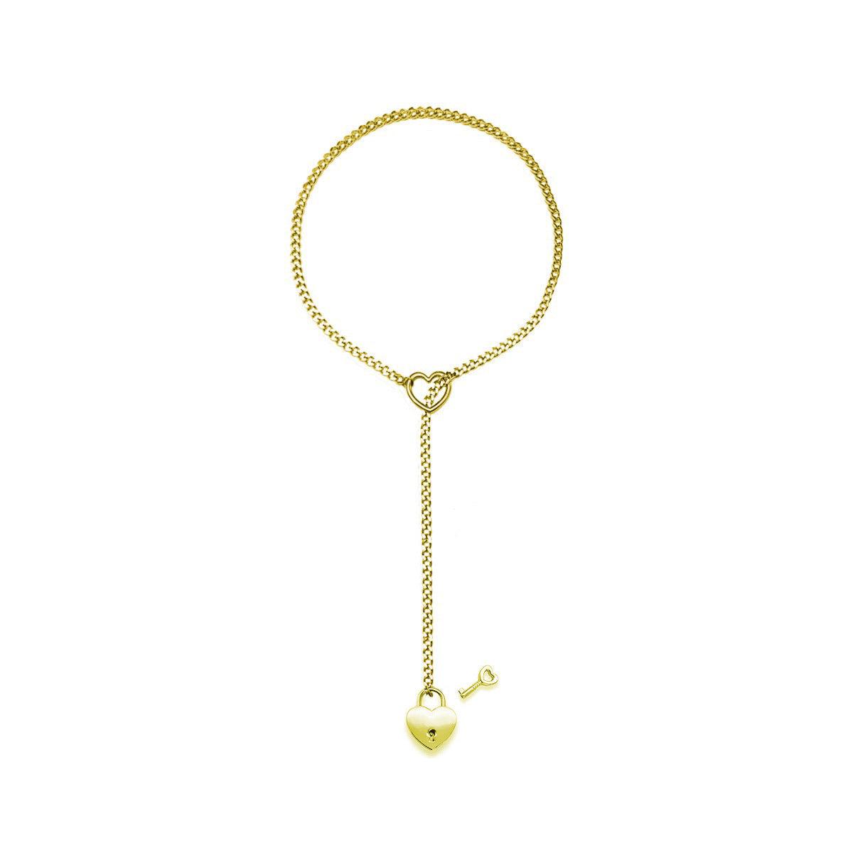 Punk Gothic Cuban Adjustable Love Heart Necklace