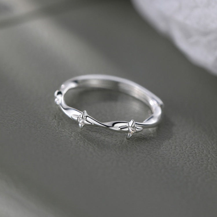 Simple Sweet Star Female Fashion Personality Twin Temperament Elegant Opening Rings